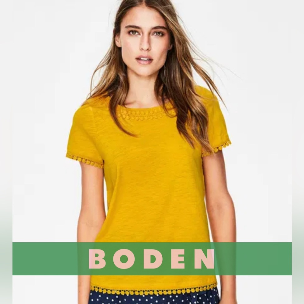 Boden Yellow Short Sleeve Tee